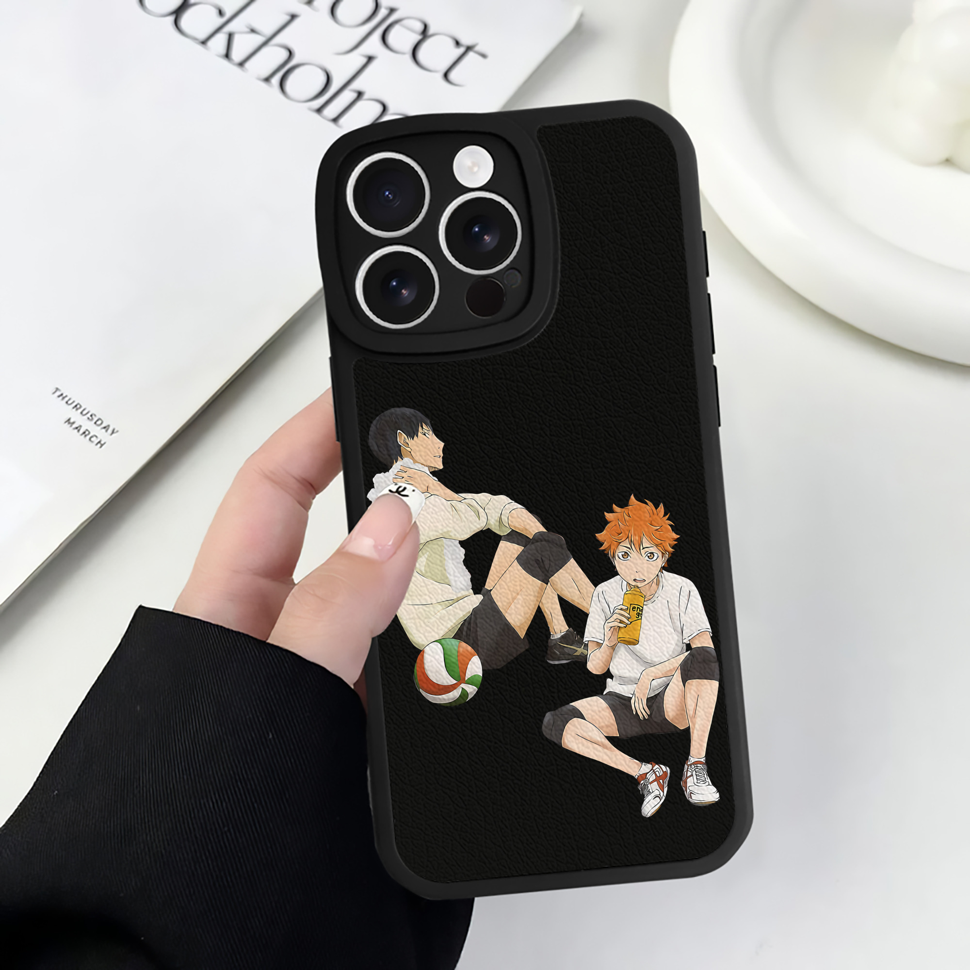 （画像用） ハイキュー!! Haikyu!! 【iPhone 16シリーズ対応】シリコンスマホケース（レザー調） 材質：シリコン